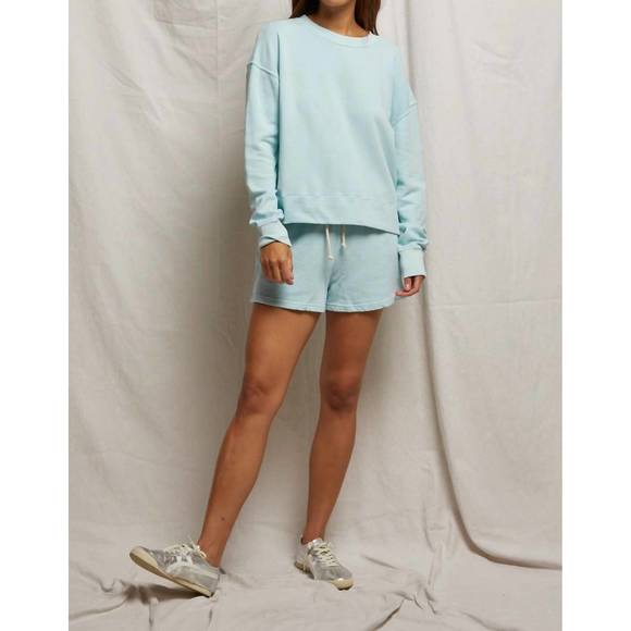 PERFECTWHITETEE Tops - NEW PERFECTWHITETEE tyler french terry sweatshirt in iced aqua large
